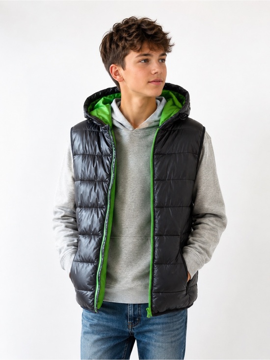 B.T. Kids Other - Kids & Friends Boys Hooded Puffer Vest | Navy & Green | NWT | Size 14–16